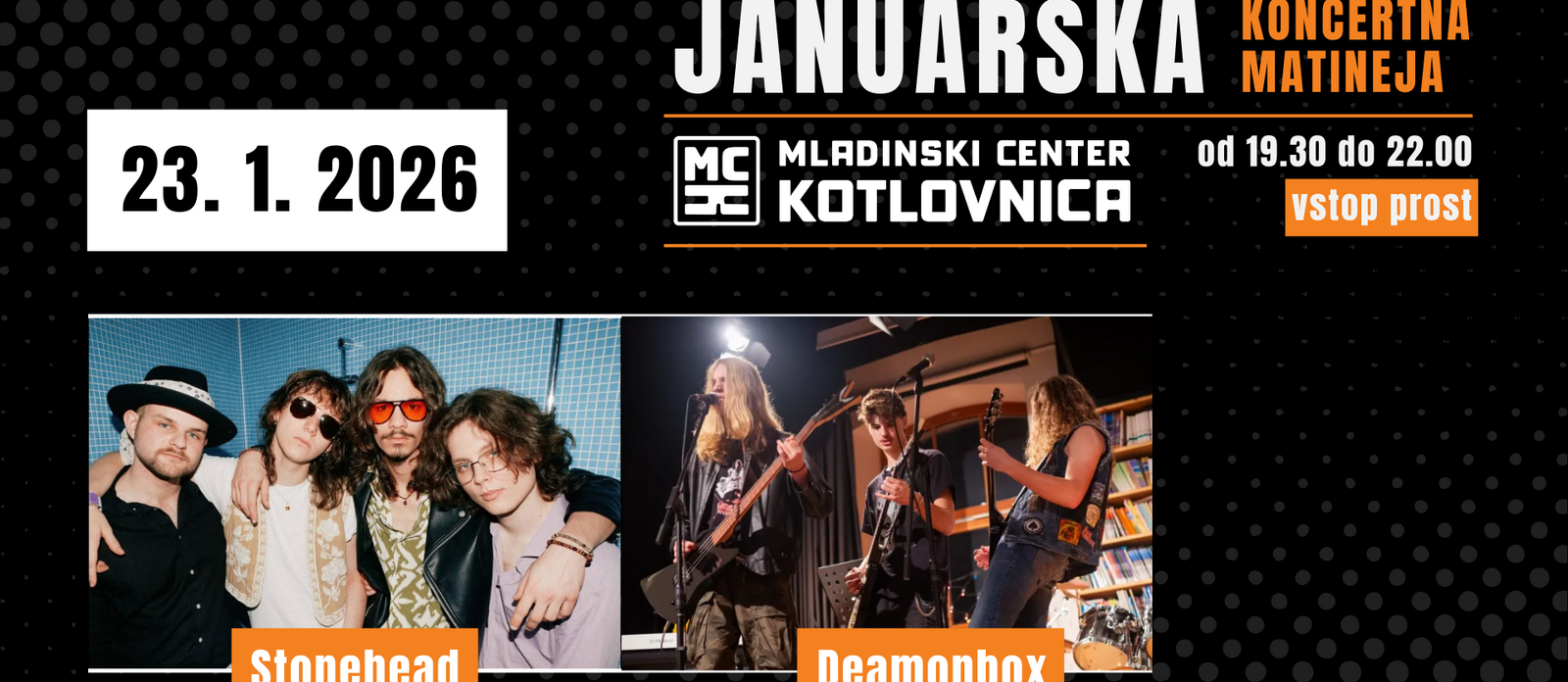 Januarska koncertna matineja: Stonehead in Deamonbox