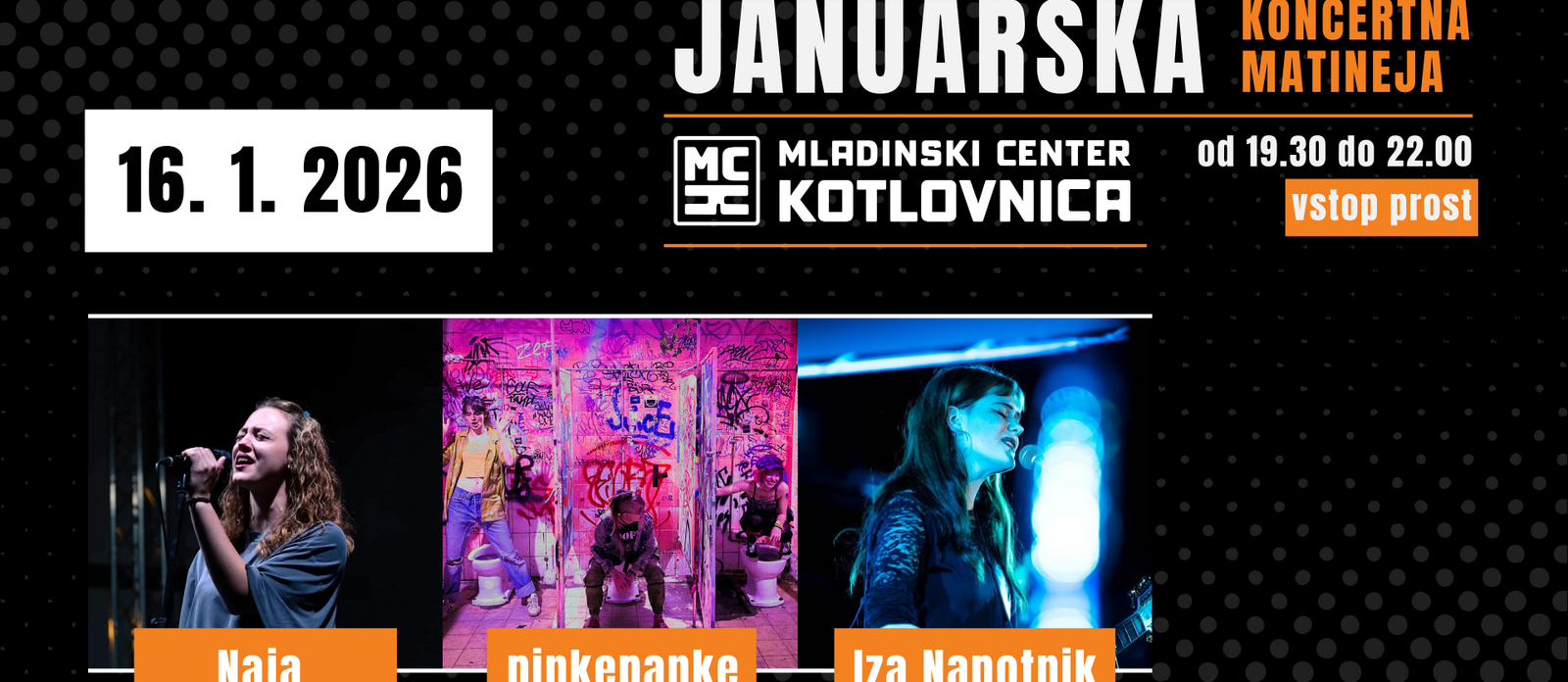 Januarska koncertna matineja: Naja, pinkepanke in Iza Napotnik