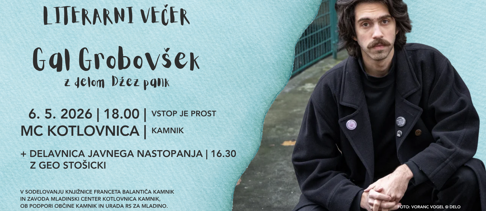 Literarni večer: Gal Grobovšek | knjiga Džez pank