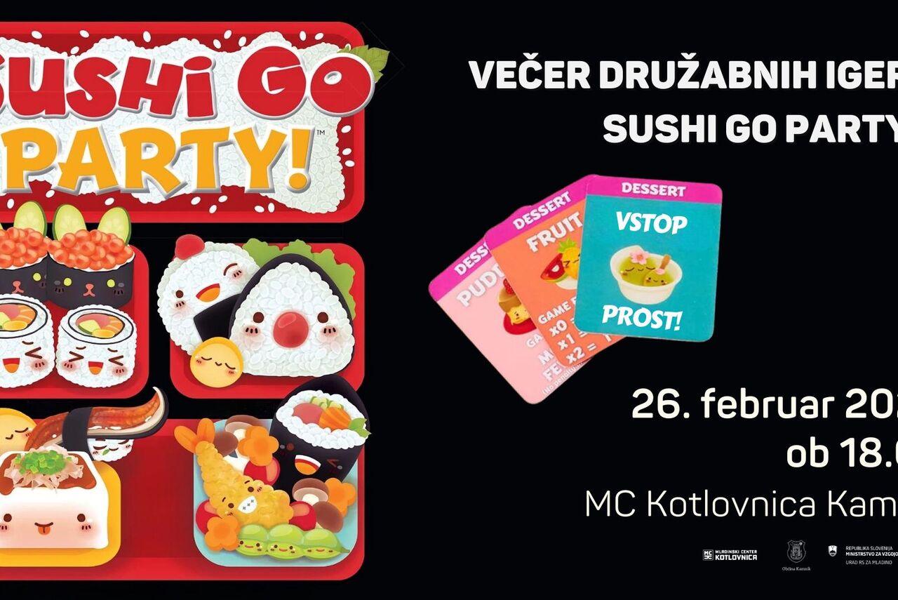 Večer družabnih iger: Sushi Go Party!